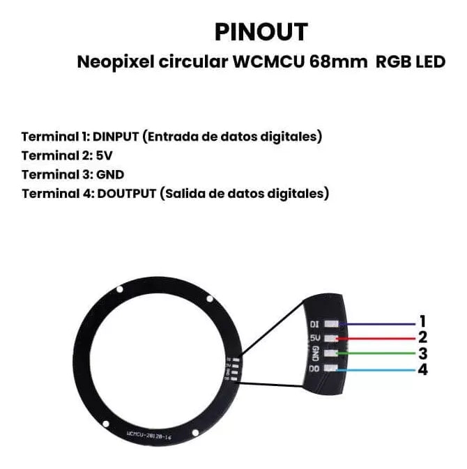 Neopixel Circular Cjmcu 16 Bit Ws2812 5050 Rgb Led - Tecneu