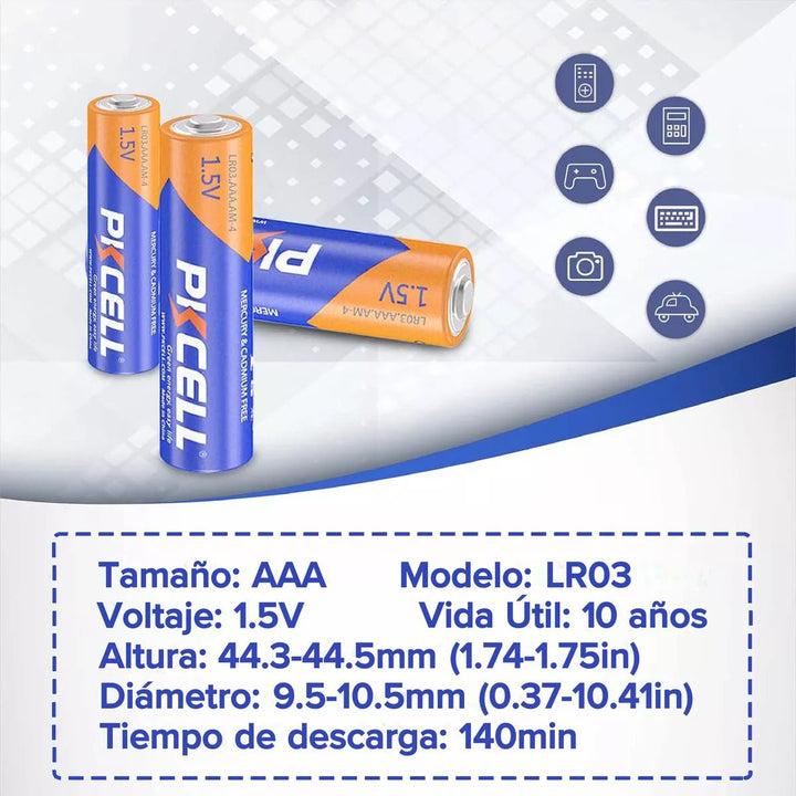 Pilas Aaa Alcalinas Pkcell® Orginal Baterías 1.5v LR03 - Tecneu