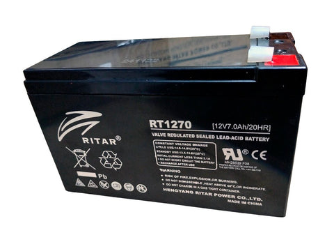 Batería de Plomo-Ácido Ritar RT1270 AGM Sellada VRLA 12V 7Ah