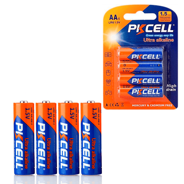 Pilas AA Pkcell®  AA LR6  Baterías Alcalinas 1.5v AA.AM-3, 4 Pilas