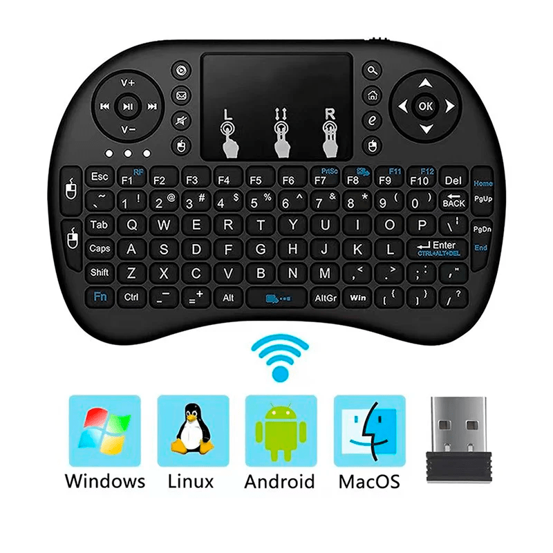 Mini Teclado Inalámbrico USB Multitáctil SmartTv Box Xbox Pc Tecneu