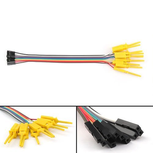 10 Ganchos De Prueba Analizador Logico Clip Con Cable Dupont - Tecneu