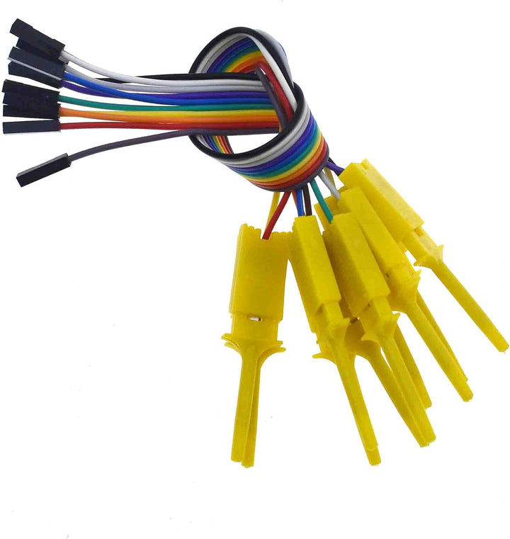 10 Ganchos De Prueba Analizador Logico Clip Con Cable Dupont - Tecneu