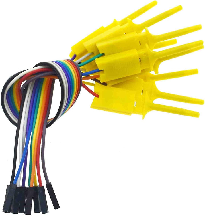 10 Ganchos De Prueba Analizador Logico Clip Con Cable Dupont - Tecneu