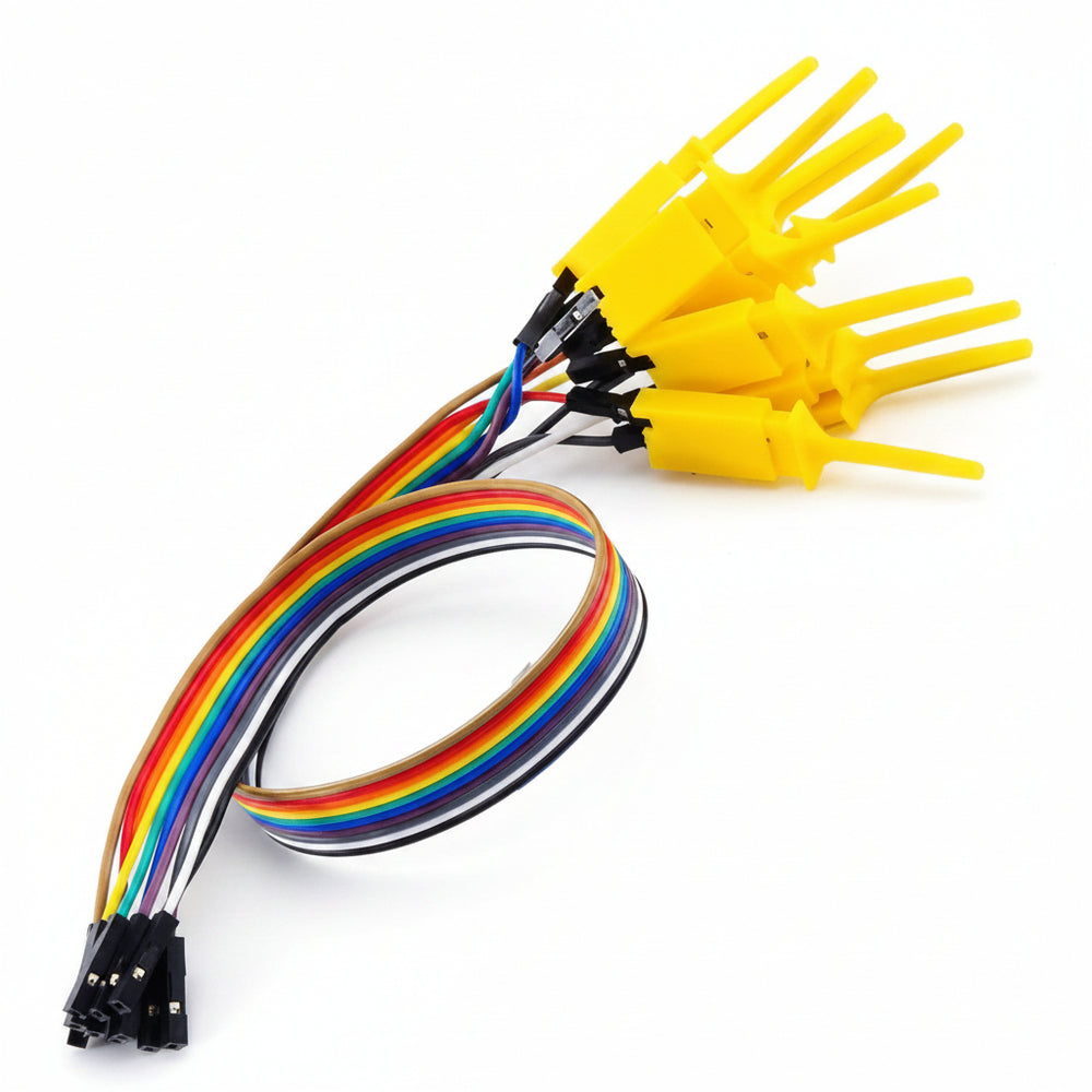 10 Ganchos De Prueba Analizador Logico Clip Con Cable Dupont