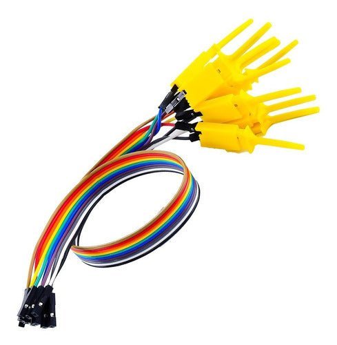 10 Ganchos De Prueba Analizador Logico Clip Con Cable Dupont - Tecneu