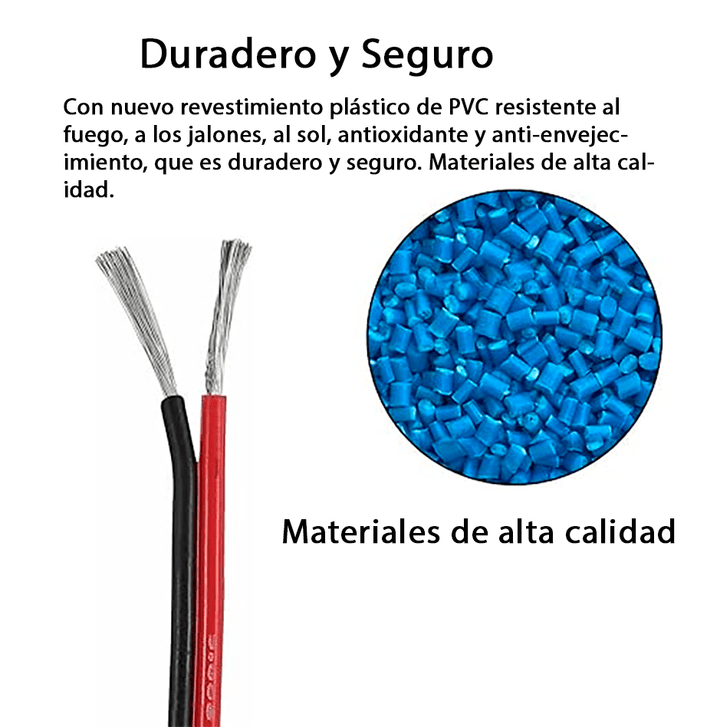 1m de Cable Doble Rojo/Negro 22AWG Cobre estañado Multifilar - Tecneu