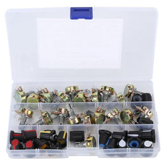 20 Potenciómetros 10 Valores De 1k A 1m + 20 Perillas + Caja Organizadora