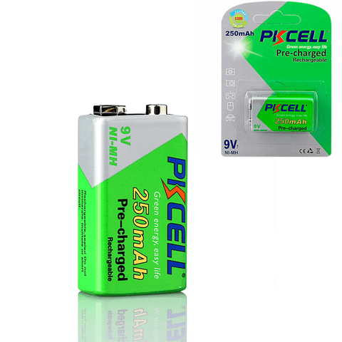 Pila 9v Recargable 250mah Batería Cuadrada 9v Cargada Pkcell