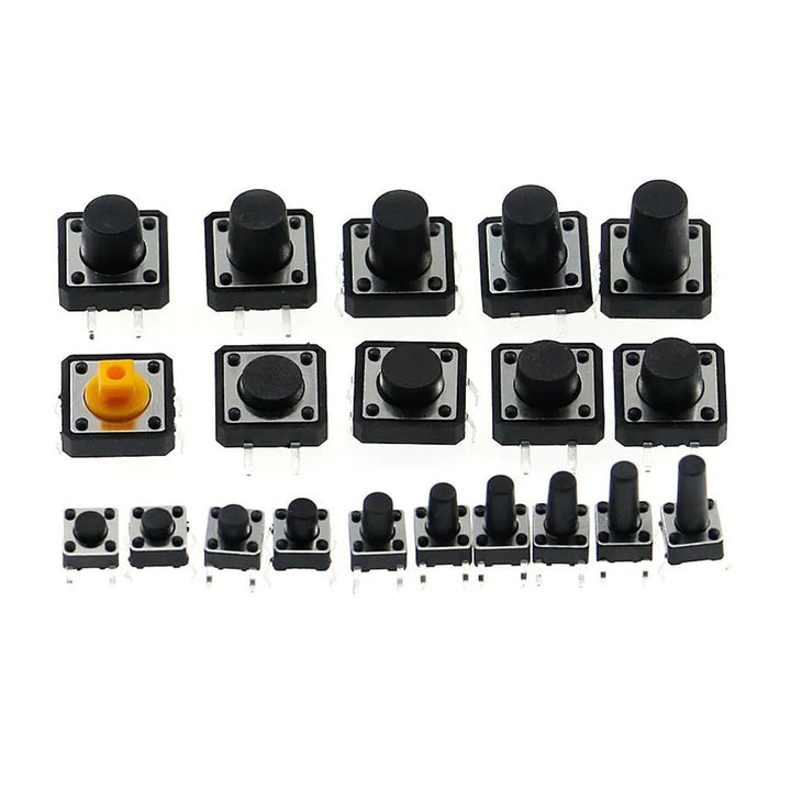 250 Push Button Pulsadores Interruptores 20 Tamaños Variados - Tecneu