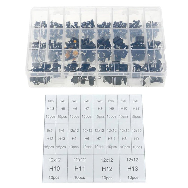 250 Push Button Pulsadores Interruptores 20 Tamaños Variados - Tecneu