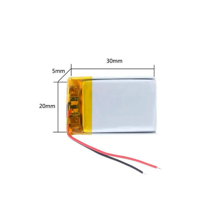 250mah Batería Recargable Energía 502030 3.7v 30x20x5mm - Tecneu