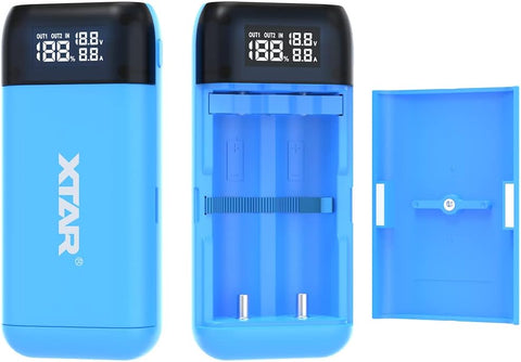 XTAR PB2SL Cargador de Baterías 18650 Con Power Bank Li-ion IMR INR ICR
