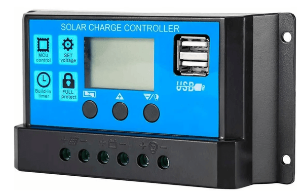 Controlador De Carga Solar 10a 12v/24v Pwm, Lcd, Usb 5v Dual