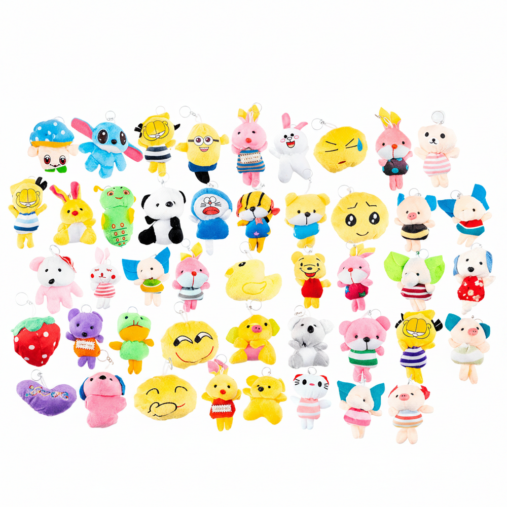 30 Piezas Peluches 8-10cm Modelos Surtidos Llaveros para Máquina Garra