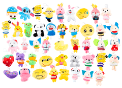 30 Piezas Peluches 8-10cm Modelos Surtidos Llaveros para Máquina Garra