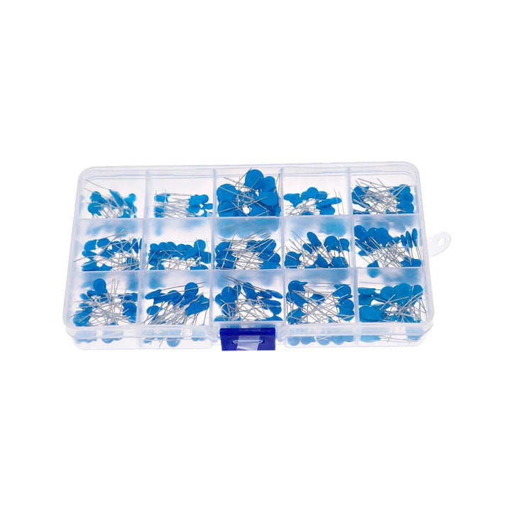300 Capacitores Cerámicos Monolíticos Alto Voltaje 1nF - 10nF 1kV - 3kV Con Caja Organizadora - Tecneu