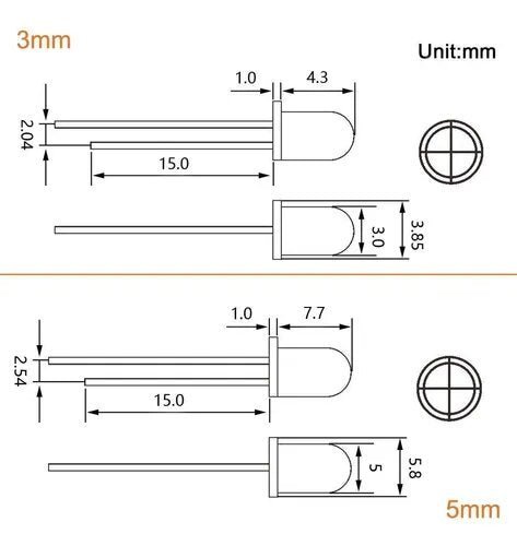 300 Leds Difusos De 3mm y 5mm, Mixto 5 Colores - Tecneu