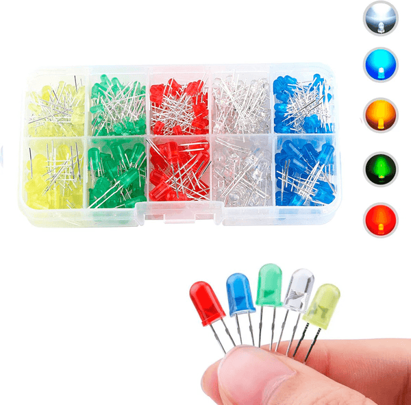 300 Leds Difusos De 3mm y 5mm, Mixto 5 Colores - Tecneu