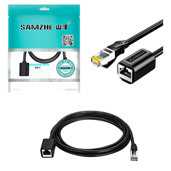 3mts Cable Extensión Ethernet RJ45 Macho a Hembra Cat6 10Gbps - Tecneu