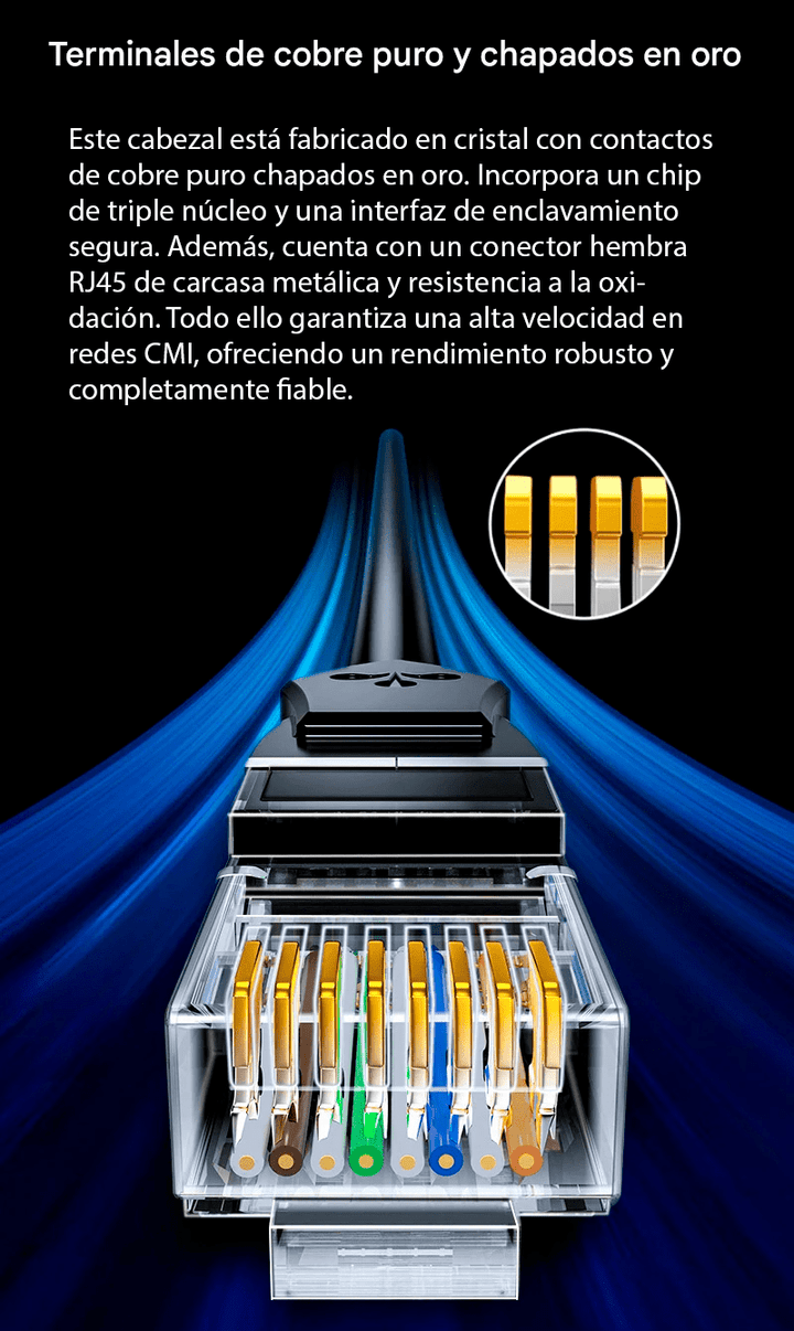 3mts Cable Extensión Ethernet RJ45 Macho a Hembra Cat6 10Gbps - Tecneu
