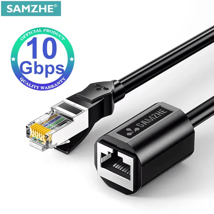 3mts Cable Extensión Ethernet RJ45 Macho a Hembra Cat6 10Gbps - Tecneu