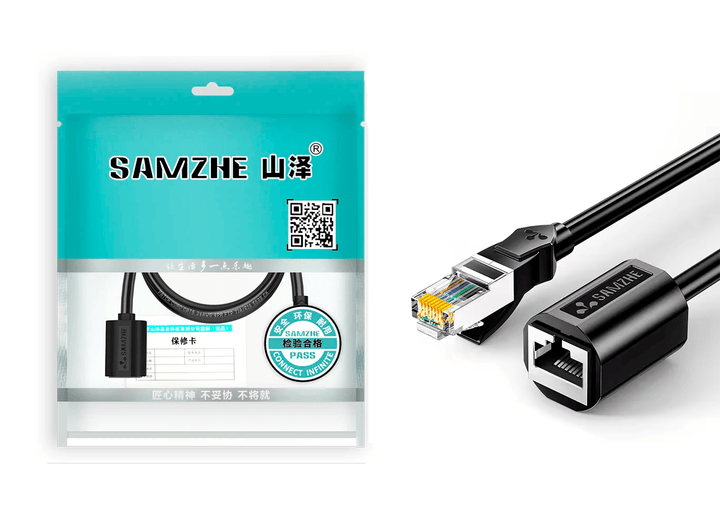 3mts Cable Extensión Ethernet RJ45 Macho a Hembra Cat6 10Gbps - Tecneu