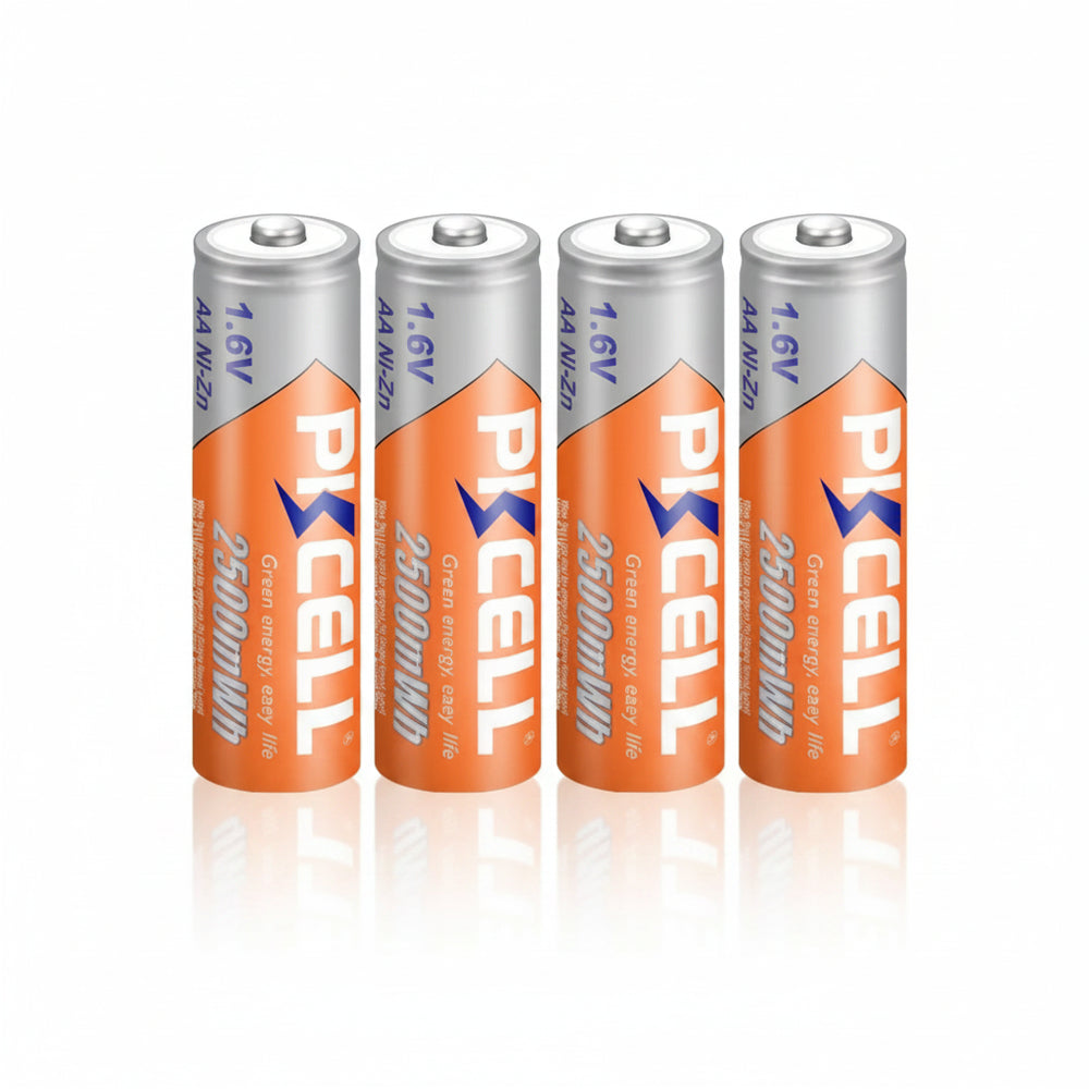 4 Pilas AA Recargables 2500mWh 1.6v Pkcell Ni-Zn
