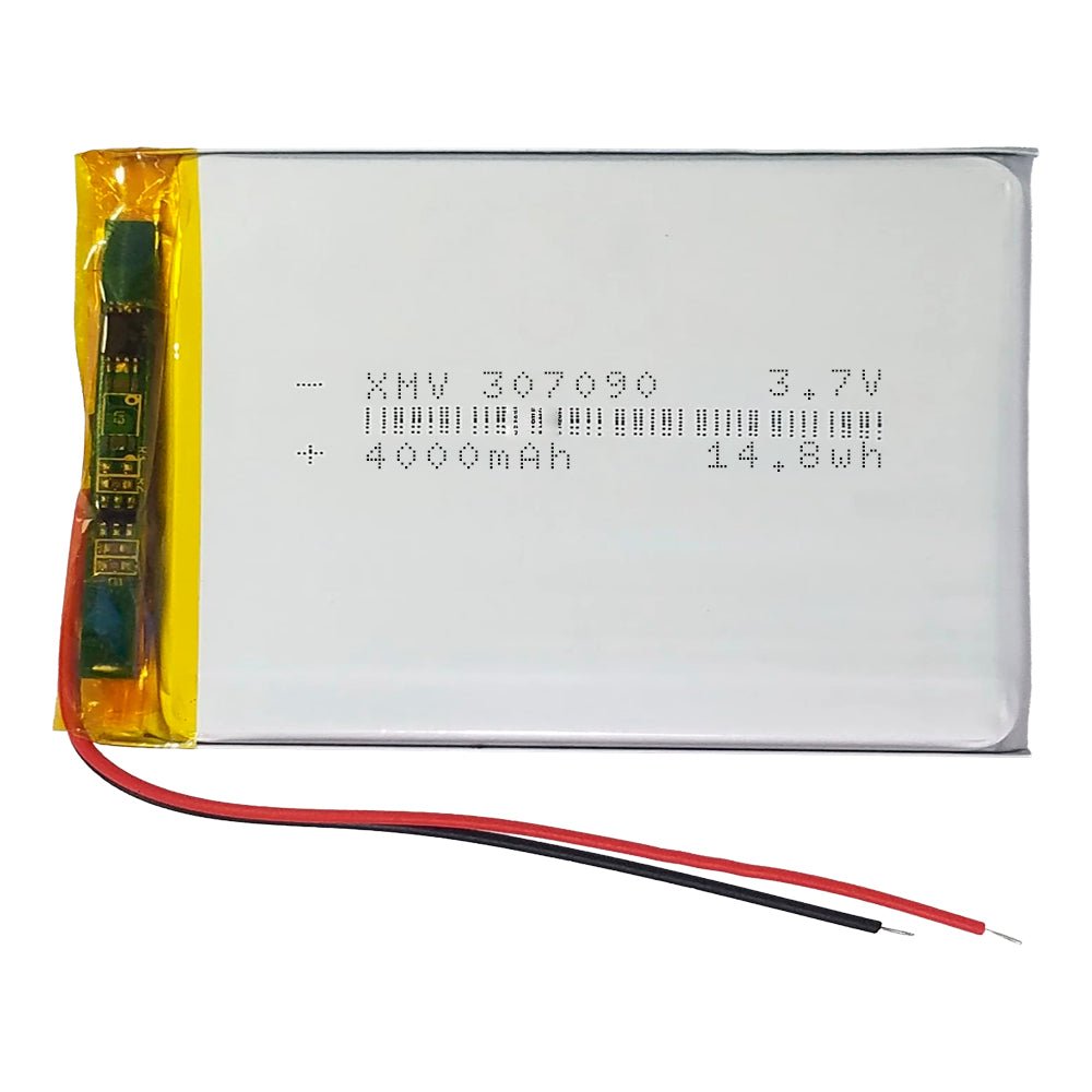 4000mah Batería Recargable Energía 307090 3.7v 90x70x3mm