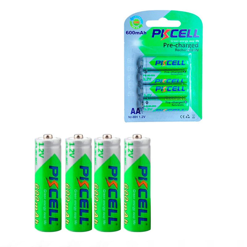 Paquete 4 Baterías AA Recargables Precargada 600mah Pila Pkcell Nimh