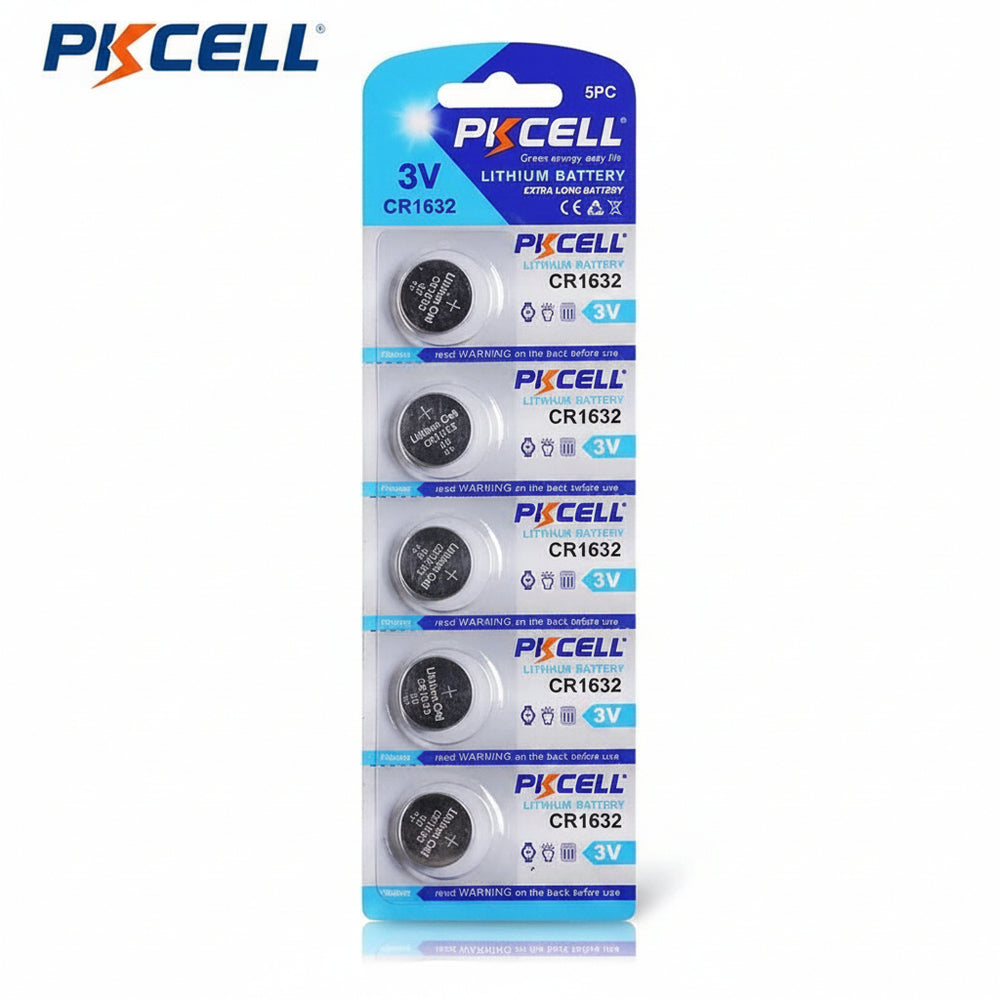 5 Piezas Pilas de botón litio Pkcell CR1632 3V 16x3.2mm DL1632 / L1632 / KECR1632