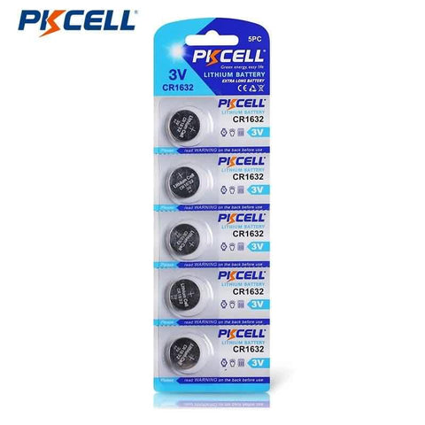 5 Piezas Pilas de botón litio Pkcell CR1632 3V 16x3.2mm DL1632 / L1632 / KECR1632