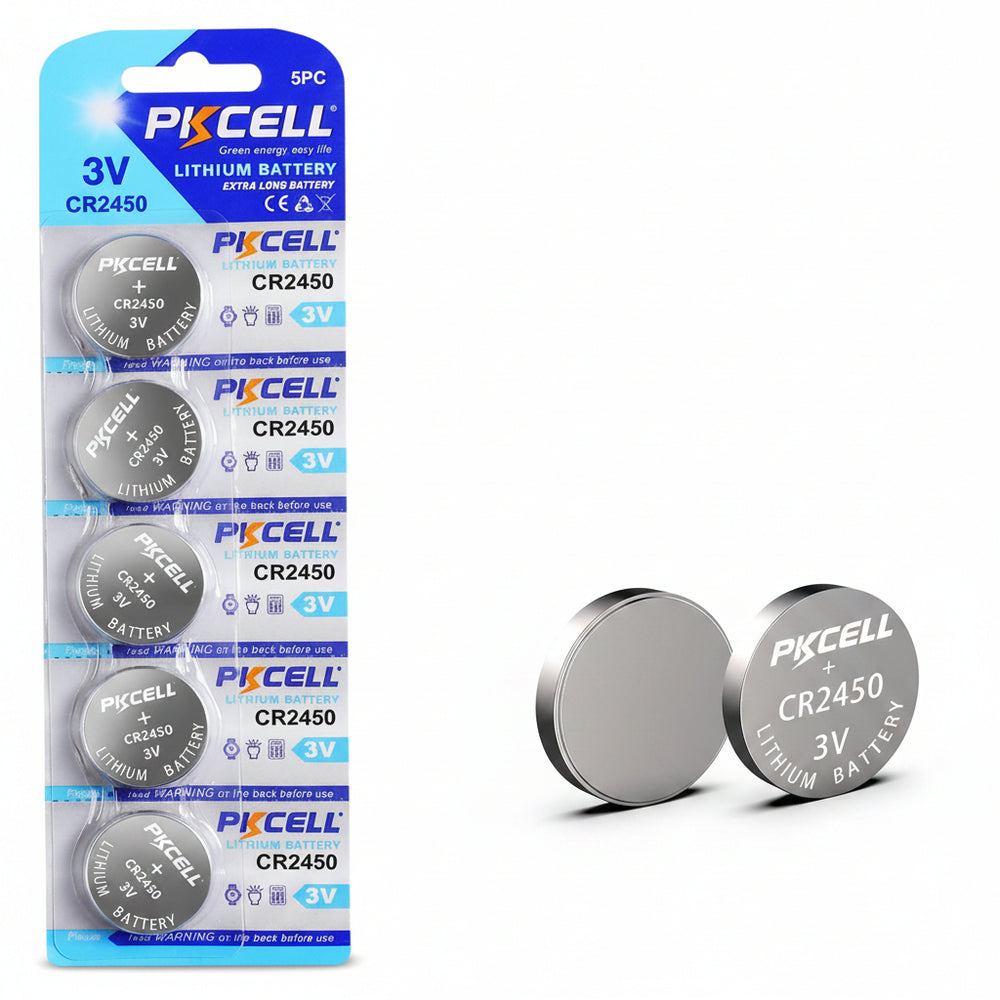 5 Piezas Pilas Tipo Moneda Cr2450 3v Pkcell Reloj Control Juguetes