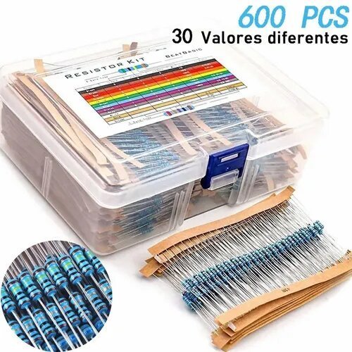 600 Resistencias 30 Valores 1% 1/4w En Caja - Tecneu