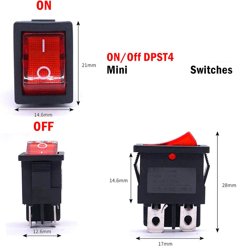 Interruptor On Off 10a 125v / 6a 250v Apagador Switch 4 Posiciones Iluminado