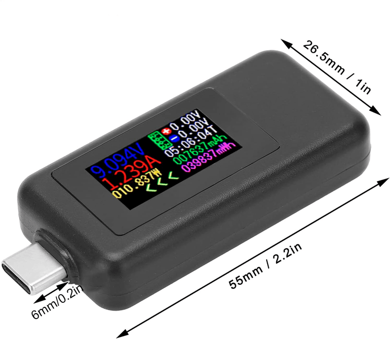 Tester Tipo C Medidor Voltaje Digital Amperaje Carga Telefono 10 En 1