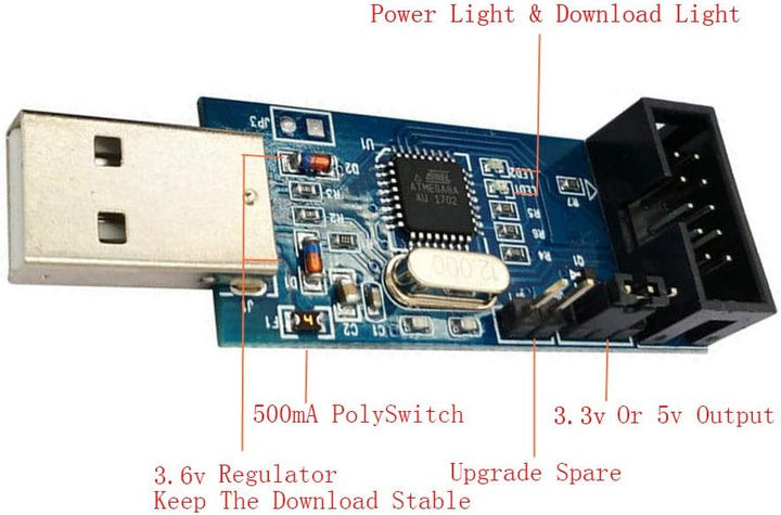 Programador Usb Usbasp Usbisp Isp Asp Avr Atmel Atmega - Tecneu