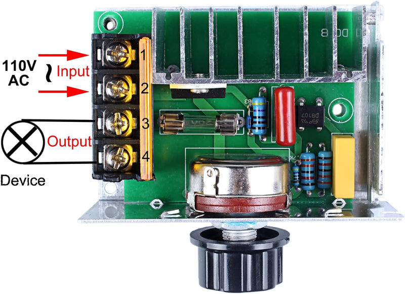 Dimmer Regulador Voltaje Control Velocidad 110~220vac 4000w