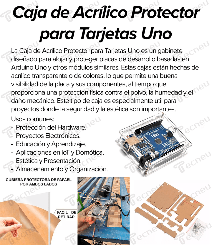 Caja De Acrílico Protector Gabinete Case Para Tarjetas Uno - Tecneu