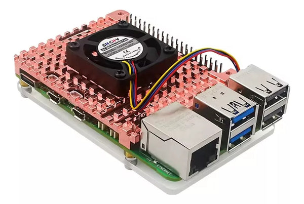 Carcasa Protector Para Raspberry Pi 5 + Disipador De Cobre + Ventilador