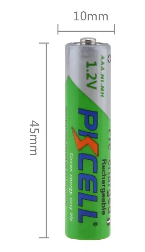 Pilas Recargables AAA 1000mAh Pkcell® Baterias 1.2v Pre Cargada - Tecneu