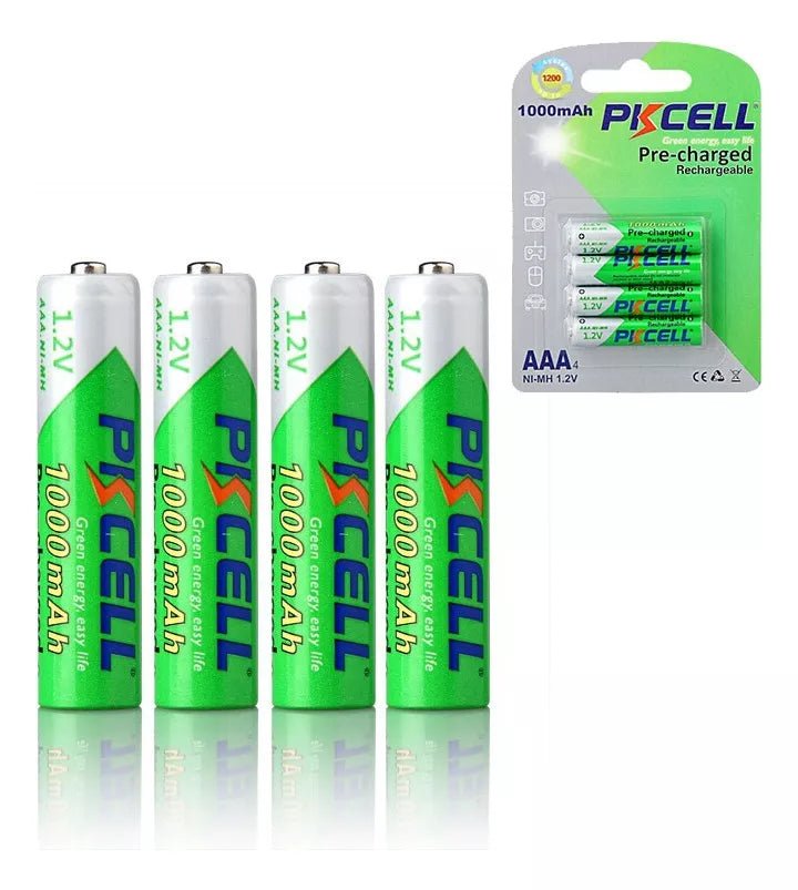 Pilas Recargables AAA 1000mAh Pkcell® Baterias 1.2v Pre Cargada - Tecneu