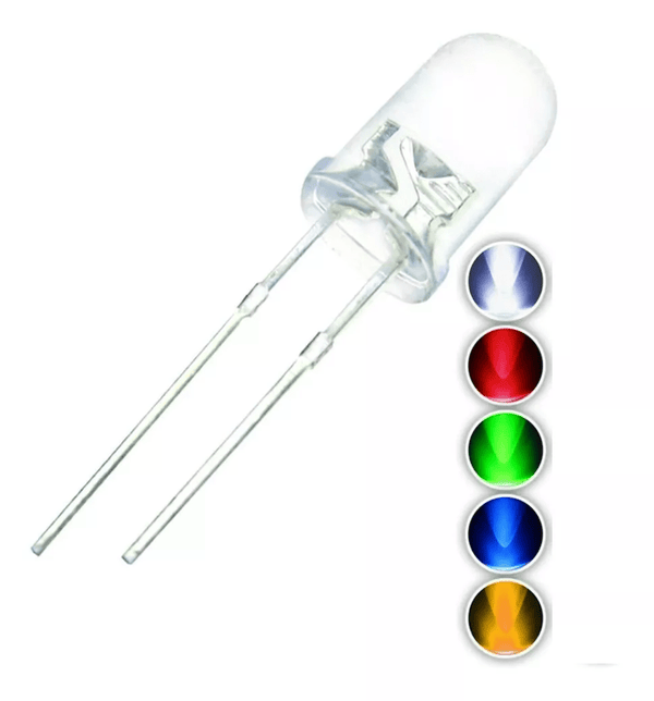 Led Ultrabrillante 5mm Rojo, Amarillo, Azul, Verde, Blanco - Tecneu