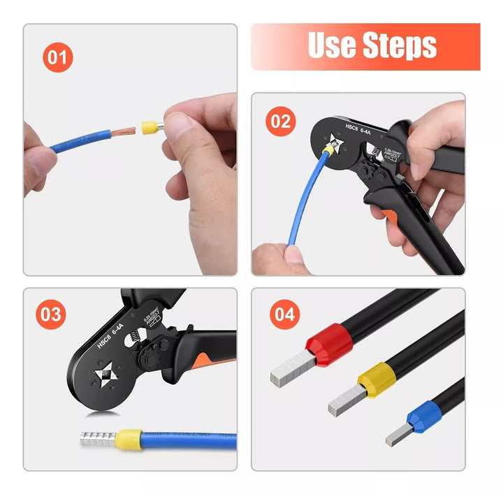 Pinza Ponchadora Para Terminales Ferrules 0.25 - 10mm Awg23 - 7 - Tecneu