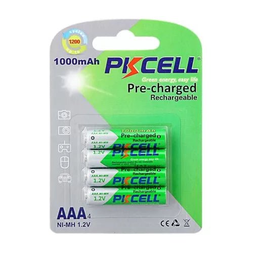 Pilas Recargables AAA 1000mAh Pkcell® Baterias 1.2v Pre Cargada - Tecneu