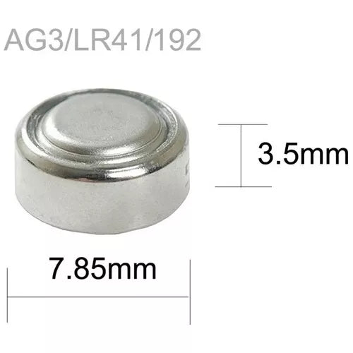 Pilas de botón alcalinas LR41 AG3 para lápiz láser, termómetro, Juguete - Tecneu