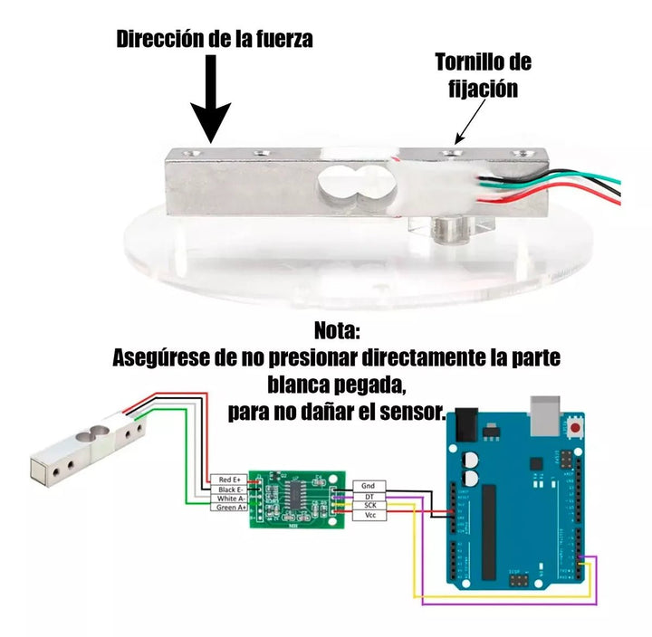 Sensor De Peso Celda De Carga 20kg Con Hx711 - Tecneu