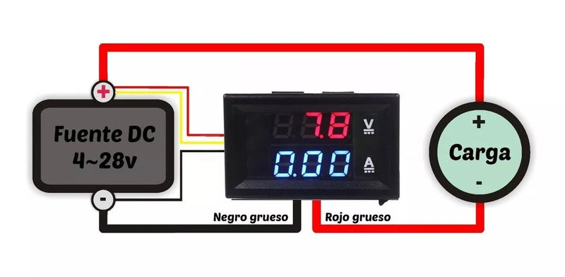 Voltimetro Y Amperimetro Digital 0-100v 10a - Tecneu