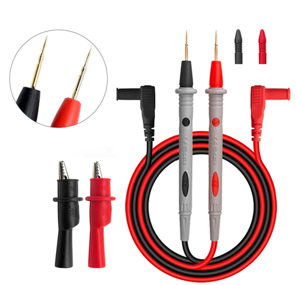 Puntas para multímetro tipo aguja 1000V 20A + pinzas tipo caimán