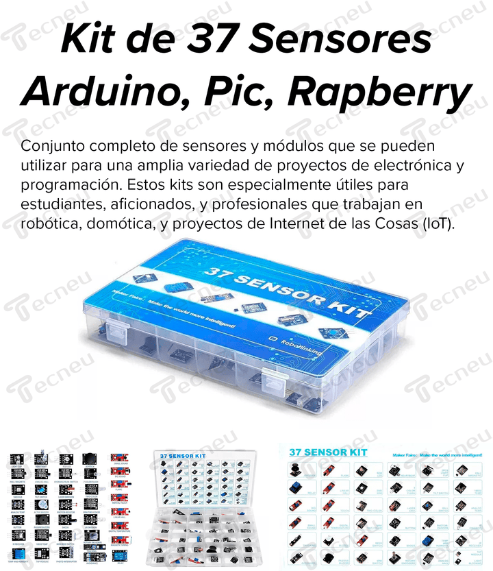 Kit 37 Sensores Arduino, Pic, Rapberry - Tecneu